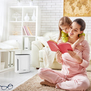 Pure Enrichment PureZone True HEPA Air Purifier, 4-Stage Filtration with UV-C Light, Mist Gray, 200 sq ft Coverage, 3 Fan Speeds, PEAIRPLG-RT