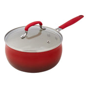 The Pioneer Woman 25 Piece Ceramic Nonstick Aluminum Easy Clean Cookware Set, Ombre Red