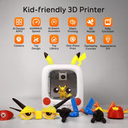 AOSEED X-Maker Joy 3D Printer for Kids, Fully Assembled, Auto Leveling, Wireless Smart App Control, 0.05mm Precision, 250mm/s Speed, Enclosed Print Chamber, 1500+ Preloaded Models, US202506042