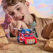 Hasbro Transformers Cyberworld Armored Cyber Changers Optimus Prime 4-Inch Action Figure with Quick 2-in-1 Transformation and Converting Blaster Accessory