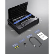 Kavey Biometric Gun Safe for Pistols, Quick-Access Fingerprint, Backlit Keypad, Holds 2 Pistols, Silent Mute Mode, Black, KP-001
