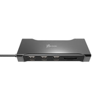 j5create Flexible Ports USB-C Dual 4K60 HDMI Hub Pro 12 in 1, Space Grey, 100W Power Delivery, Gigabit Ethernet, SD/microSD Card Reader, JCD367