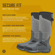 LaCrosse AlphaBurly Aero 800 Insulated Hunting Boots, Waterproof Rubber, 17 Inch, Dark Shadow, 377010