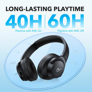 Soundcore by Anker Q20i Wireless Noise Cancelling Over-Ear Headphones, Hybrid ANC, 40mm Drivers, 40-Hour Battery, Hi-Res Audio, Deep Bass, Bluetooth 5.0, Black