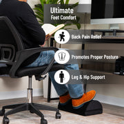 Mind Reader Air-Cloud Memory Foam Under Desk Footrest, Ergonomic Support, Adjustable Height, Black