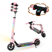 SIMATE Electric Scooter for Kids Ages 6-14, 3 Adjustable Heights, Dual Braking System, LED Display, Lighting Lamp, 130W Motor, 10mph Top Speed, 5 Mile Range, Blue