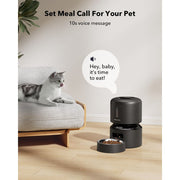 Petlibro Granary Stainless Steel 5L Automatic Dog and Cat Feeder with Voice Recorder, Programmable 6 Meals, Freshness Preservation, Black