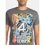 C-Life Group Ltd Fantastic Four Men's Graphic T-Shirt, 100% Cotton, Black, Short Sleeve, Crew Neck, Sizes S-3XL