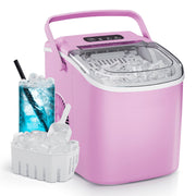 Simzlife ZX-IM-06F-S Countertop Ice Maker with Handle, Pink