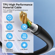 H KHONS Level 2 Electric Vehicle Charger, 32 Amp, 240V, Portable with 16 ft Cable, NEMA 14-50 Plug, App Controlled G2Y-T1-32A-16FT