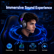 Aptkdoe G63-White Gaming Headset, Noise Cancelling Microphone, Wired Over-Ear, 50mm Drivers, LED Light, Soft Memory Foam Earmuffs, Compatible with Xbox One, PS5, PS4, PC, Laptop
