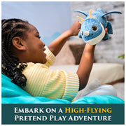DreamWorks Dragons Gronckle Plush Toy, 8in Blue and Cream Stuffed Animal, Collectible Kids Dragon