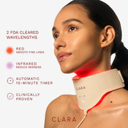 Clara Red Light Therapy Neck Mask, Silicone, Collagen Boosting, Anti-Aging, Radiant Skin