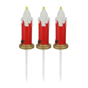Holiday Time X40119-01056 Light-Up Red Christmas Candle Pathway Markers, 17 in, Set of 3