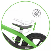 Chillafish BMXie2 Kids Balance Bike, Lightweight Reinforced Plastic Frame, Adjustable Seat and Handlebars, 12-Inch Airless RubberSkin Tires, Integrated Footrest and Footbrake, Kiwi Green