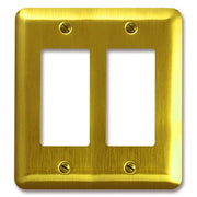 Amerelle Steel 2 Decora Wall Plate - Brushed Brass-154RR