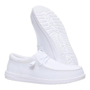 Heydude Wally Funk Mono Casual Loafers for Men, White, Elastic Laces, Removable Foam Insole, Lightweight Flexible Outsole, 40011-100-M11