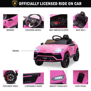 UHOMEPRO 12 V Powered Ride on Pink Cars with Remote Control - Durable & Safe Material