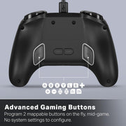 PowerA Advantage Wired Controller for Nintendo Switch 2, Hall Effect Thumbsticks, Mappable Buttons, Integrated C Button, On-Board Audio Controls, Black, USB-C Cable