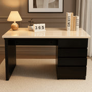 SRIAA Astra Computer Desk, 47 in, Two-Tone Black and Light Wood Finish, Executive Style with 4 Drawers