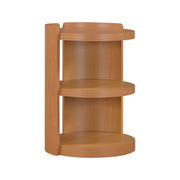 Beautiful Mae End Table, Mid-Century Modern Drum-Style Wood Accent Table with Three Open Shelves, Cherry Finish, 18 in W x 17.5 in D x 24 in H, BE26250047100A8