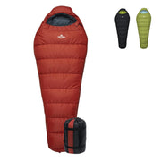 TETON Sports LEEF Ultralight Mummy Sleeping Bag, 30F Temperature Rating, Water-Resistant 40-Denier Polyester Ripstop Shell, Compression Sack Included, Short, Fire/Slate, 2210LSFRSL