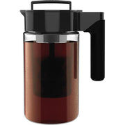 Takeya Glass Cold Brew Coffee Maker, Airtight Pitcher, 1 Quart, Black Lid and Handle, 10317