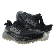 Hoka Speedgoat 6 Men's Trail Running Shoes, Ultralight Cushioning, Vibram Megagrip Outsole, Black/Stardust, Size 9, 1147791-BKSTR