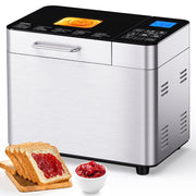 TINANA YH-BM-01 25-in-1 Stainless Steel Bread Maker Machine, 2 LB Wheat Bread Making Machine with Recipes
