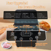 KBS MBF-070 IC 20-in-1 Fully Automatic Bread Maker Machine with Ice Cream Menu, 15-Hour Delay Timer, Black