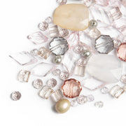 CousinDIY Muted Blush Tone Acrylic Bead Mix, 225 Pieces, Assorted Faceted and Round Spacer Beads in Pink, Gray, White, and Tan, 152g, 69995008
