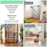 Kids2 Summer Infant Extra Tall Wide Safety Pet and Baby Gate, Gray, Fits 29.5-53 in Wide Openings, 38 in Tall, Walk-Thru Door with Auto-Close and Dual Mounting Options