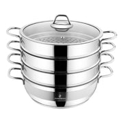 SOFRAM Stainless Steel 3-Tiered Dumpling Steamer Pot, Silver