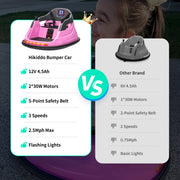 Outfunny 12V Bumper Car for Kids, Ride on Toys Bumper Car for Toddlers with Remote & Music - Light Pink