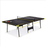 MD Sports Official Size Table Tennis Table, with Paddle and Balls, Black/Yellow