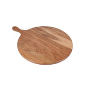Better Homes & Gardens Round Acacia Wood Serving Board with Handle, Food-Safe Finish, Off-White