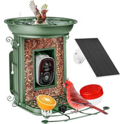 NixiYa Smart Bird Feeder with 2K Camera, Bird Bath, Solar Powered, AI Bird Identification, App Notifications, Green
