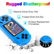 Beijue Rechargeable 16 Bit Handheld Game Console with 3.0 Inch Color LCD, 100 Built-In Games, Blue