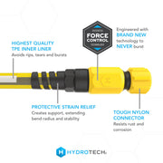 HydroTech FlatJacket 5/8 in. Dia x 100 ft. Flexible Garden Hose, Ultra-Lightweight, Patented Force-Control Technology, Yellow, 5617C3