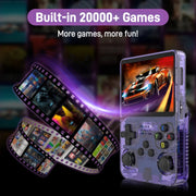 ZYTKWT R36S Handheld Game Console, 3.5-Inch IPS HD Screen, 128GB Memory, 20,000+ Games, 26 Emulators, Quad-Core RK3326 Processor, Gray