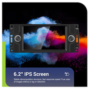 Podofo RK3326S Android Car Stereo 6.2-Inch HD Touchscreen, 4-Core Processor, 4GB RAM, 64GB Storage