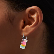 Claires Tween Girls Rainbow Milkshake and Drink Dangle Earrings, 2-Pack
