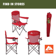 Ozark Trail Basic Chair Mesh, Red, Adult, 32.28in x 20.28in x 37.60in