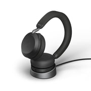 Jabra Evolve2 75 Wireless Over-Ear Headset with Advanced Active Noise Cancellation, 8-Mic Technology, USB-C, Charging Stand, Black