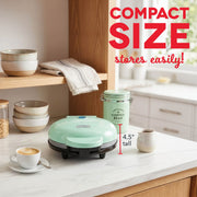 Dash 8 Express Waffle Maker, 1000W, CleanCoating Ceramic Nonstick, Aqua