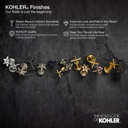 Kohler Exhale Adjustable Wall Bracket with Ball-Pivot Joint, Vibrant Brushed Moderne Brass, Wall Mounted, 98349-2MB