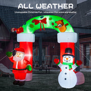 Beirui Belita Amy 8.2ft Christmas Inflatable Outdoor Decoration, Santa Claus and Snowman Arch with Built-in LED Lights, Waterproof Fabric