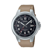 Casio Military Analog Resin-Strap Watch for Men - Black/Tan