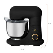 Beautiful 19467 Tilt-Head 3.5 qt Stand Mixer, Black Sesame with Flat Beater, Dough Hook, Balloon Whisk