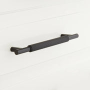 Arles Knurled Brass Cabinet Pull - Black